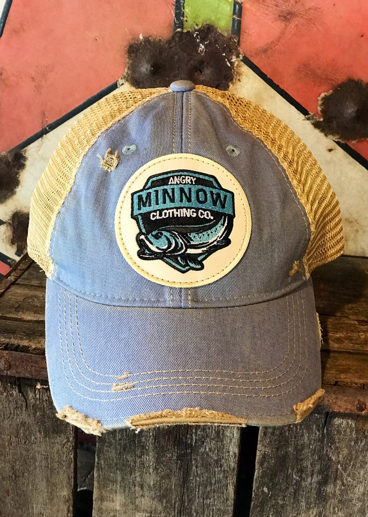 Angry Minnow Distressed Baseball Cap