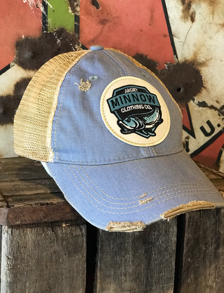 Angry Minnow Vintage Distressed Ball Caps