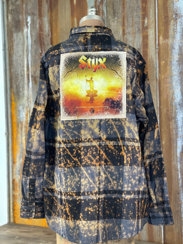 Styx River Art Flannel- Distressed Black SALE!