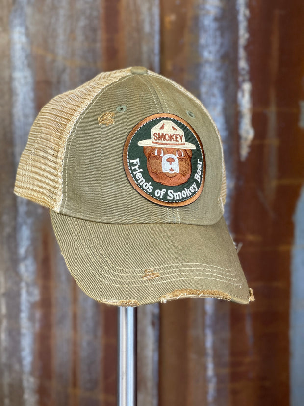 Friends Of Smokey Bear Hat- Distressed Sage Green Snapback