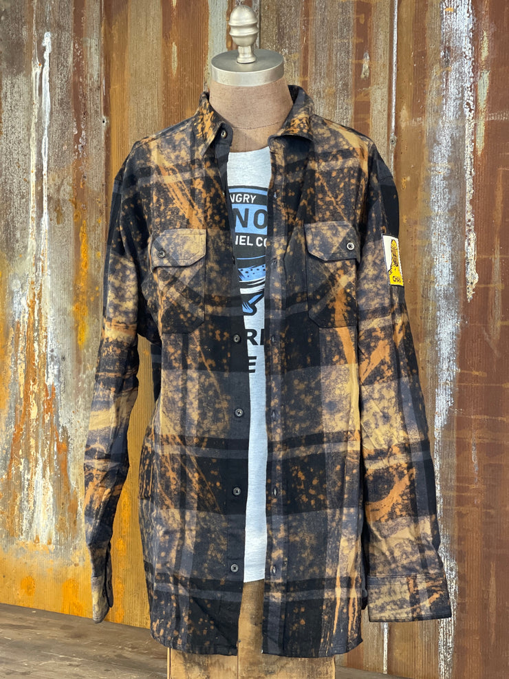 Lil'Buddy Art Flannel- Distressed Black