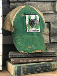 Thumbnail for BAT-SQUATCH Cryptid Series Hat - Distressed Kelly Green Snapback