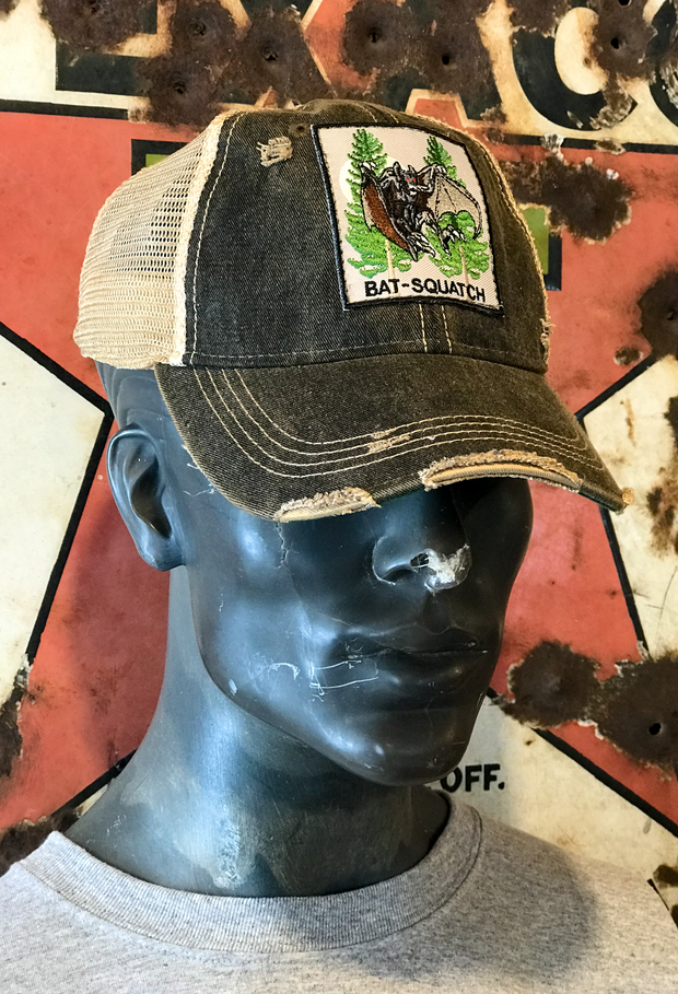 BAT-SQUATCH Cryptid Series Hat - Distressed Black Snapback PRE-ORDER