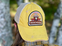 Thumbnail for Smokey Bear & Cubs Graphic Hat- Distressed Citrus Snapback