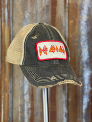 Def Leppard Logo Hat- Distressed Black