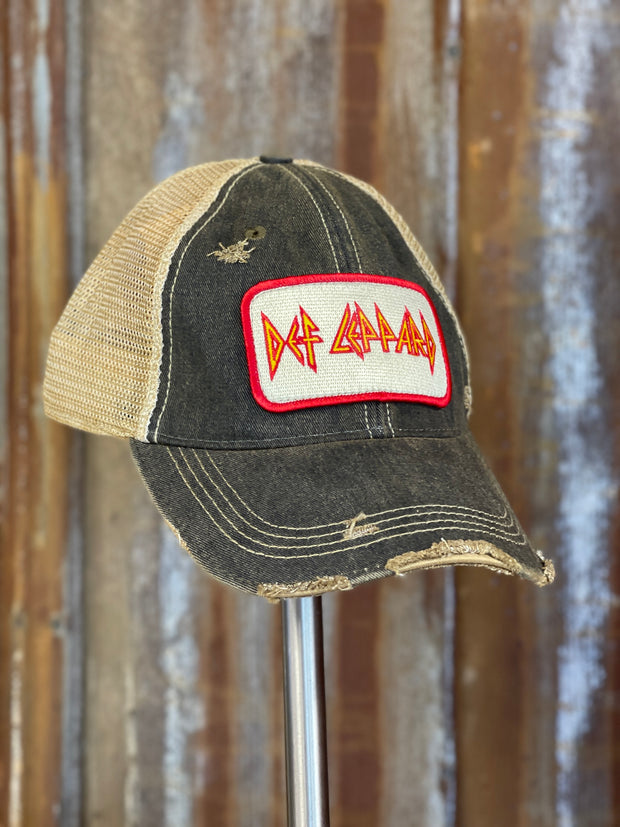 Def Leppard Logo Hat- Distressed Black