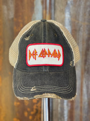 Def Leppard Logo Hat- Distressed Black
