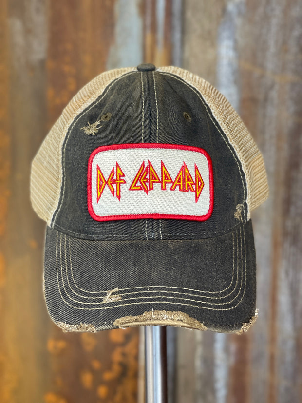 Def Leppard Logo Hat- Distressed Black