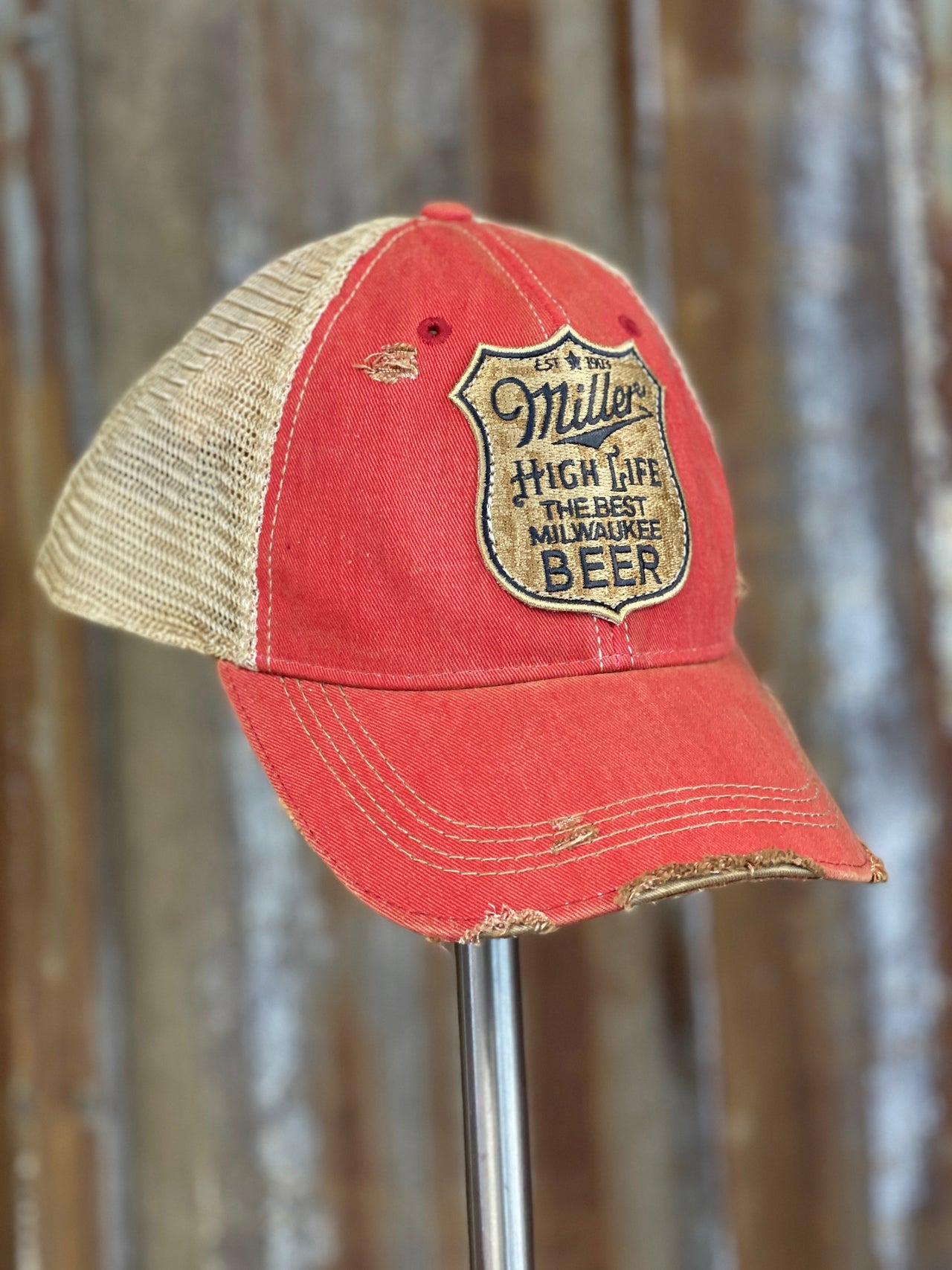 Miller High Life Vintage "badge" logo Hat- Red