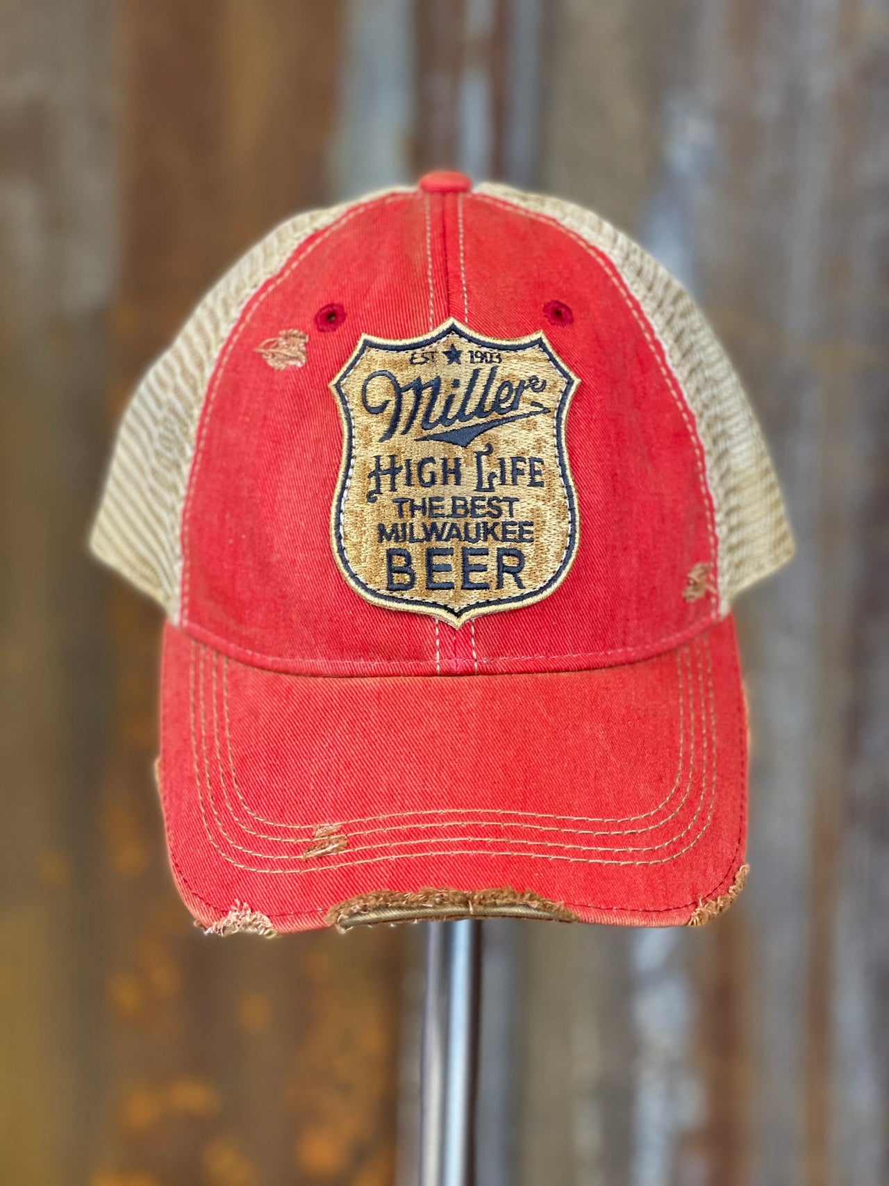 Miller High Life Vintage "badge" logo Hat- Red