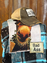 Thumbnail for Bad Donkey Hat- Distressed Black Snapback