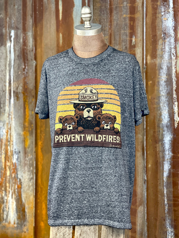 Smokey Bear & Cubs LUXE Tee- Charcoal Grey