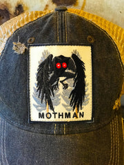 MOTHMAN Cryptid Series Hat - Distressed Black Snapback