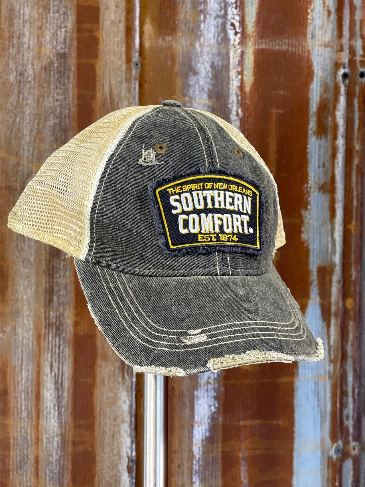 Southern Comfort Hat- Distressed Black Snapback