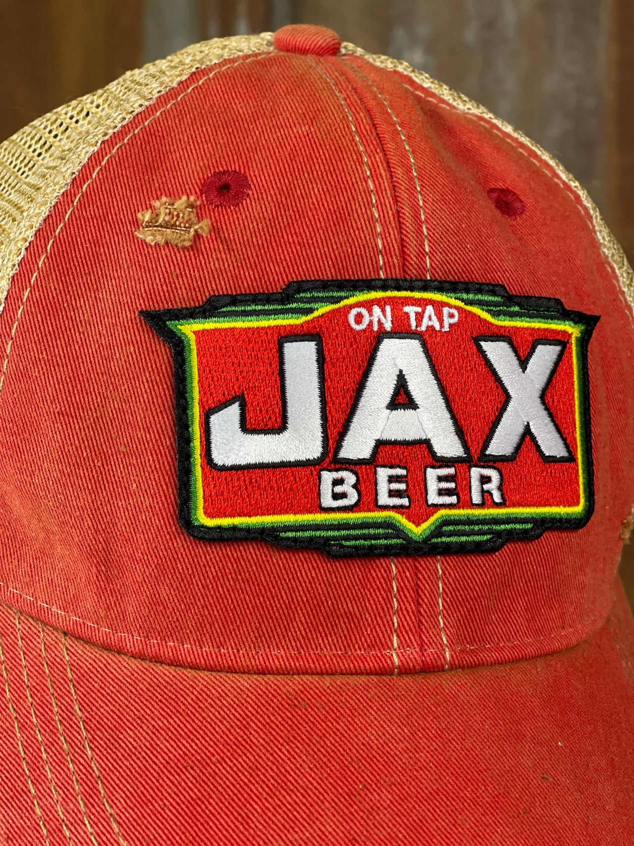 Jax Beer Hat- Distressed Red