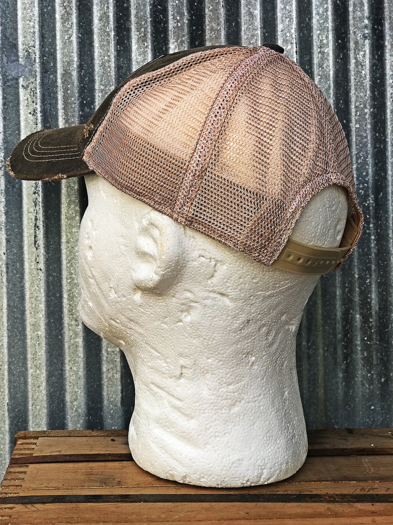 Wolf's Head Oil Hat- Distressed Black Snapback