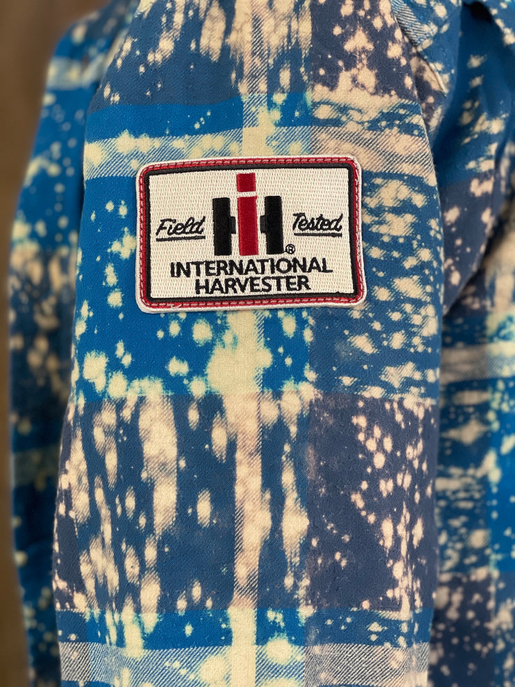 International Harvester Tractor Flannel- Distressed River Blue