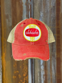 Thumbnail for Schaefer Beer Hat- Distressed Red Snapback
