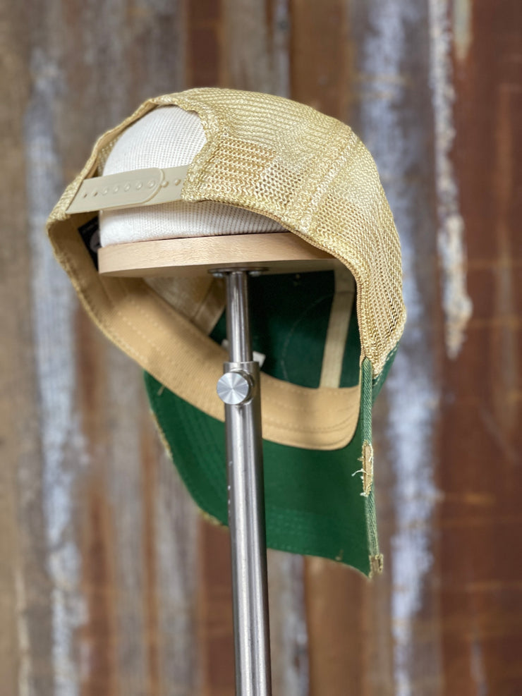 Retro Outboard Hat "rectangle" - Distressed Kelly Green