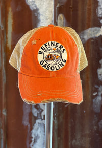 Thumbnail for Refiners Gasoline Patch Hat- Distressed Orange snapback