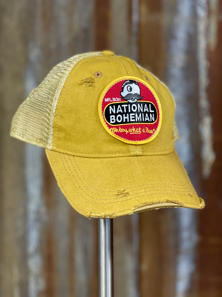 National Bohemian Beer Hat- Distressed Ginger Snapback
