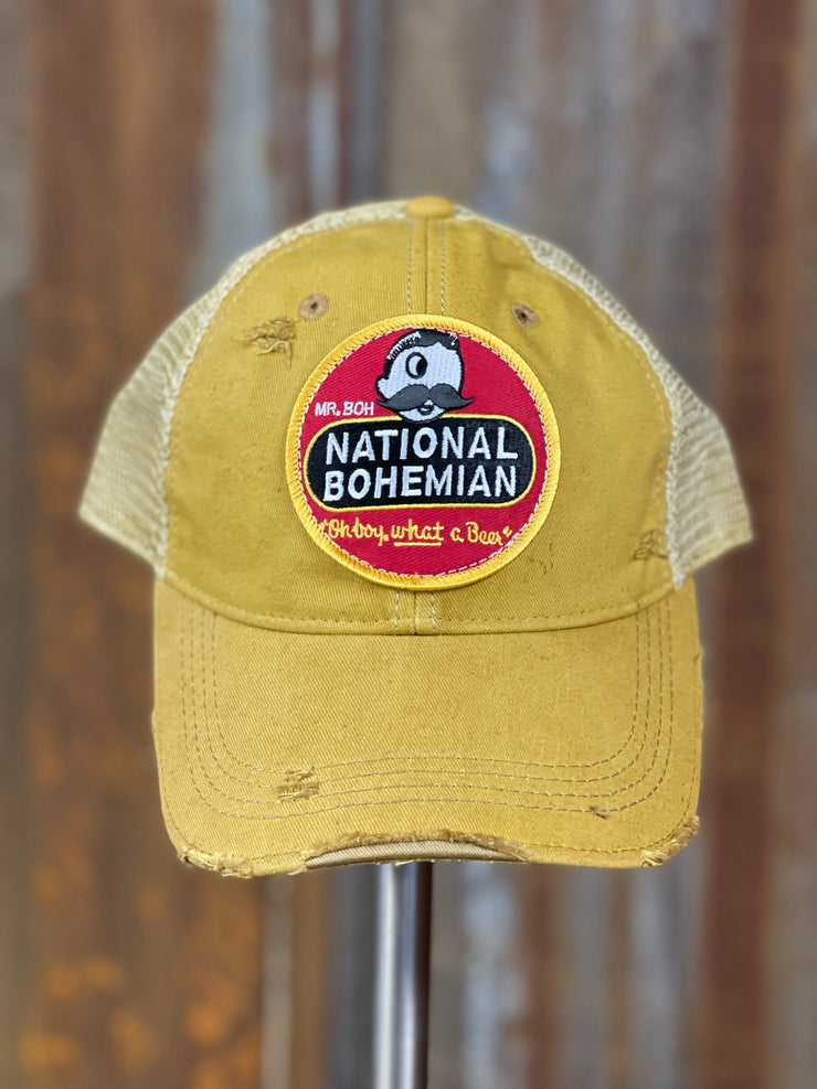 National Bohemian Beer Hat- Distressed Ginger Snapback