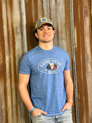 Lone Star Beer ARMADILLO LUXE Tee- Blue
