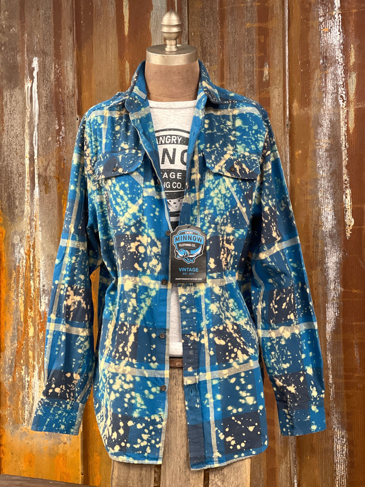 Love Her But Leave Her Wild Art Flannel- Distressed River