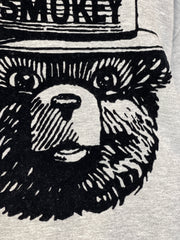 Smokey Bear Graphic Hoodie- FLOCKED Heather Grey