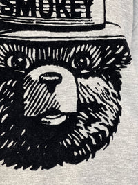 Thumbnail for Smokey Bear Graphic Hoodie- FLOCKED Heather Grey
