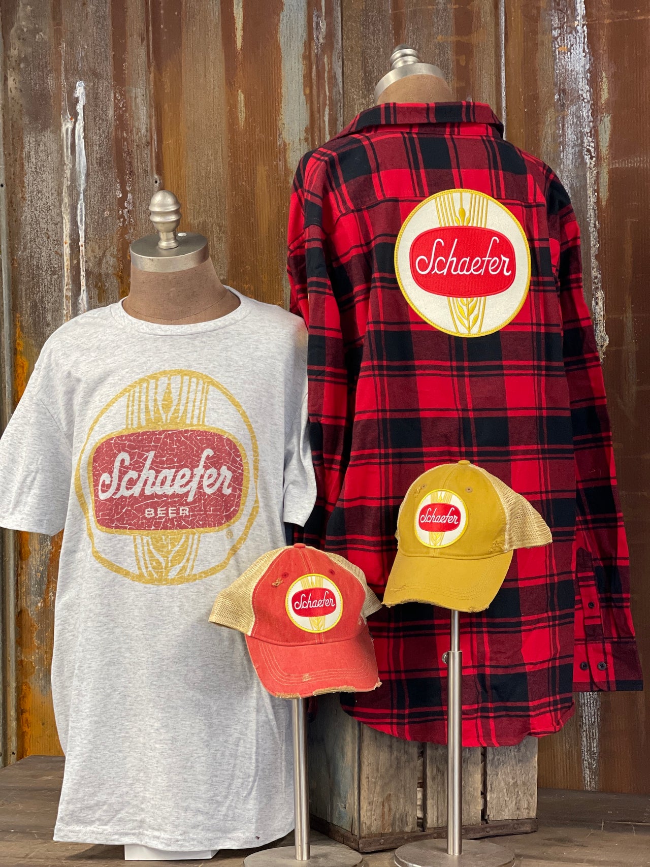 Schaefer Beer Patch Flannel- Classic Red/Black