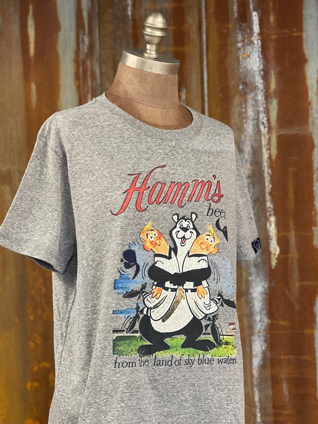 Hamm's Brewing Minnie & Paul Tee- Heather Grey