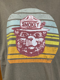 Thumbnail for Smokey Bear Retro Rainbow Tee- Sage Green