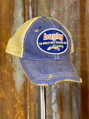 Fishing LURE Hat- Distressed Royal Snapback