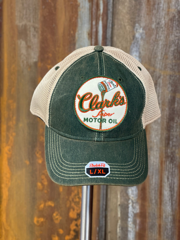 Clark's Motor Oil Hat - Dark Green STRECHFIT L/XL