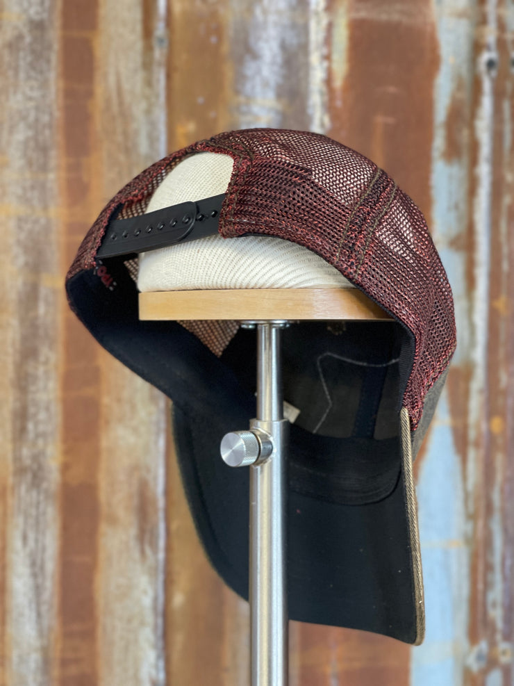 Miller High Life Bowtie Hat- Non-Distressed Black/Burgundy Snapback