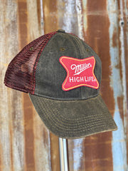 Miller High life Burgundy mesh hat Angry Minnow