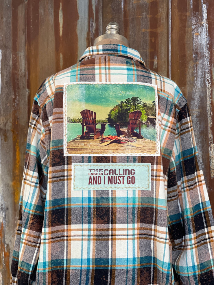 Lake is calling art flannel angry minnow