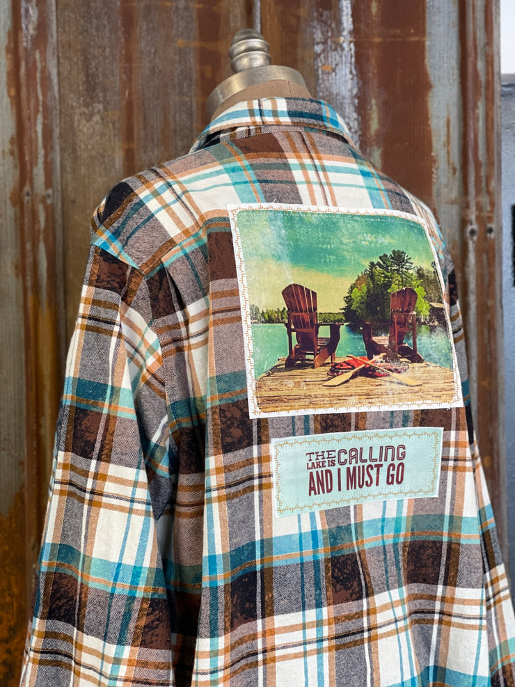 The lake is calling art flannel