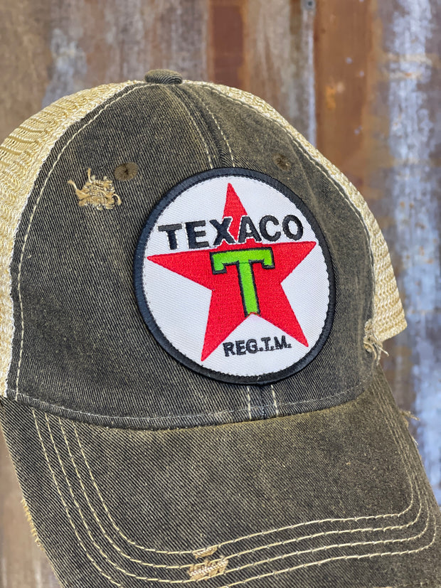 Texaco Vintage Star Logo Hat- Distressed Black