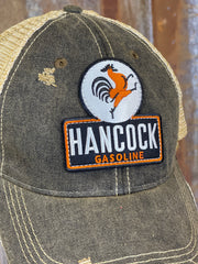 Hancock Distressed Patch Hat- Distressed Black Snapback