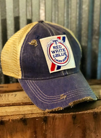 Thumbnail for Red White Blue Beer Hat Royal Distressed