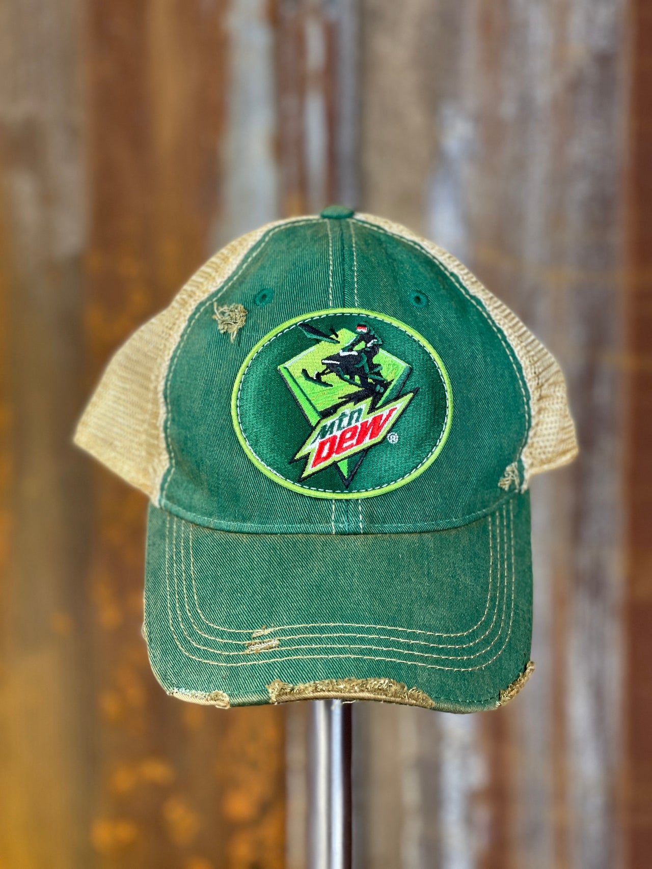Mountain Dew "Sled" Hat- Distressed Kelly Green Snapback