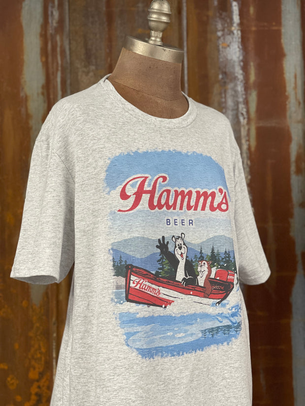 Hamm's Boating Bear Tee- Grey