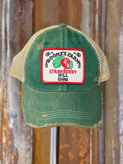 House party STRAWBERRY Version Hat - Distressed Kelly Green