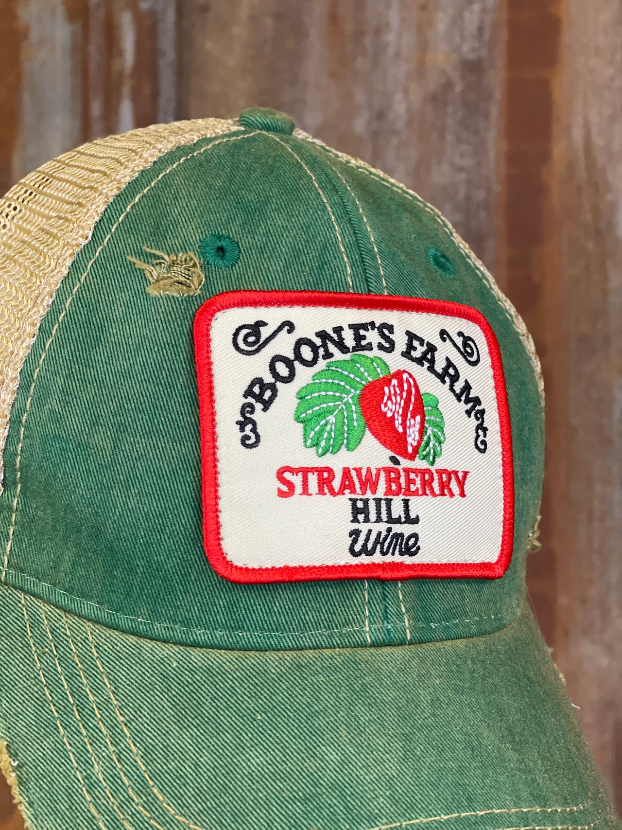 House party STRAWBERRY Version Hat - Distressed Kelly Green [PRE-ORDER]