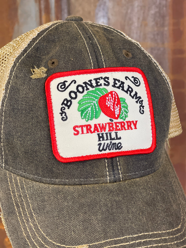House party STRAWBERRY Version Hat -Distressed Black