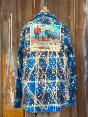 Paul and Babe Art Flannel- Distressed River Blue