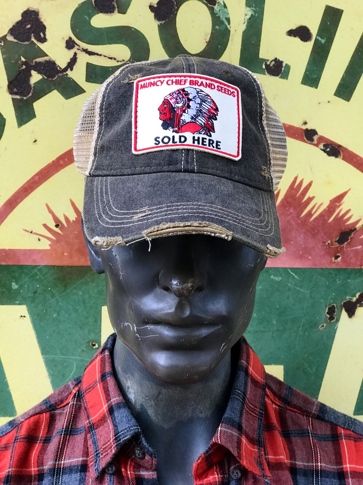 Muncy Brand Distressed Hat Seeds