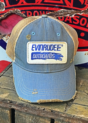 Fishing Hat (Blue Patch)- Distressed Sky Blue Snapback